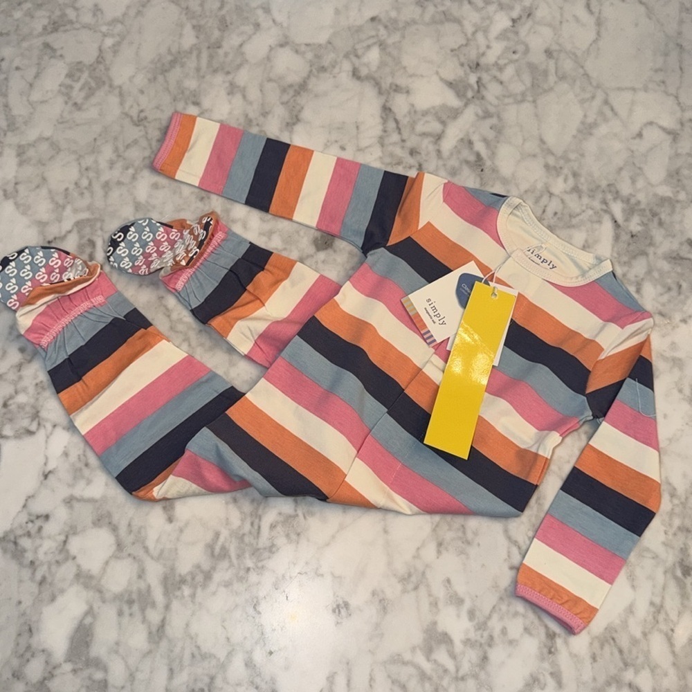 NWT MAGNETIC ME STRIPPED ORGANIC COTTON FOOTIE 12/18M